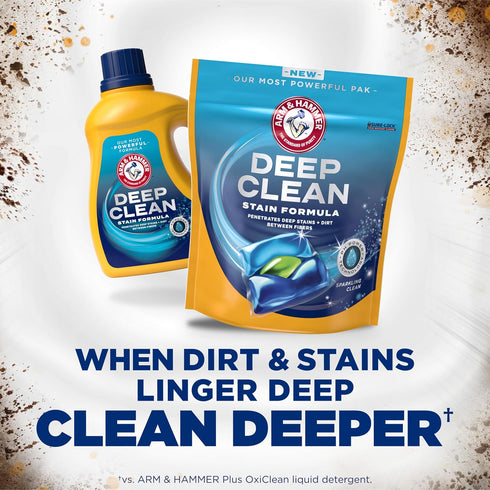 HAMMER 32 Count, 32 ARM & Deep Clean Stain Formula Laundry Detergent Power Paks, Sparkling Clean Scent, Loads
