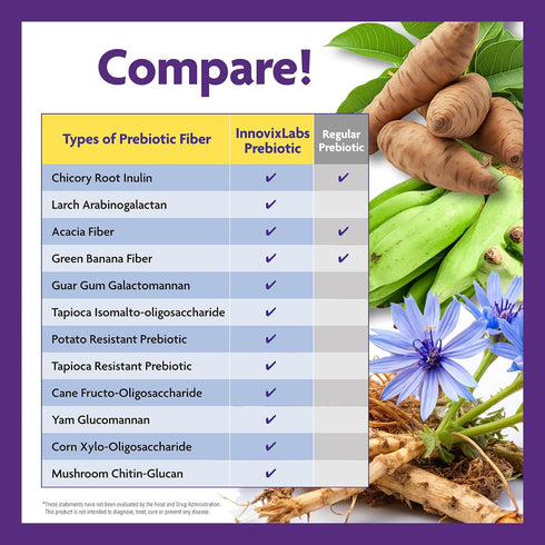 InnovixLabs Prebiotic Fiber Powder, High Fiber Supplement for Gut & Digestive Health, 30-Day Supply, No Added Sugar,