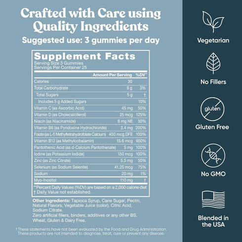 Conception for Her Fertility Gummies with Myo Inositol, Folate & More, 75 ct Gummies