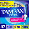 Tampax Pearl Tampons for Women Multipack, with LeakGuard Braid, Light/Regular/Super Absorbency, Unscented,