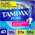 Tampax Pearl Tampons for Women Multipack, with LeakGuard Braid, Light/Regular/Super Absorbency, Unscented,