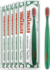 Euthymol Toothbrush, Regular, 6 Count, Curved Soft Bristles for Sensitive Teeth, Gentle Cleaning for Family
