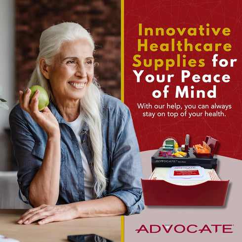 Advocate Diabetic Supplies and Pill Medication Organizer - Ideal for Blood Sugar Monitor and Diabetes Testing Kits