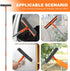 Professional 2 in 1 Window Squeegee with 68" Long Stainless Steel Handle, Microfiber Cloth for High Window Cleaning