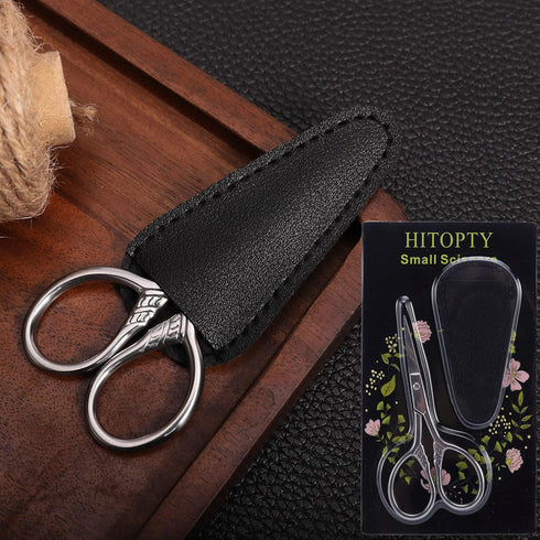 Small Precision Scissors, 3.5inch Stainless Steel Multi-Purpose Grooming Kit for Facial Hair, Eyebrow, Beard