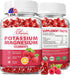Potassium Magnesium Gummies - 60 Raspberry Gummies, Potassium Citrate 99mg, Magnesium Citrate 250mg, 2 Pack