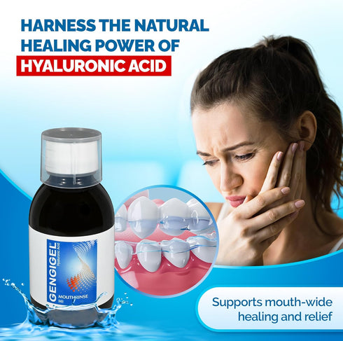 Hyaluronic Acid Mouthrinse, 150 ml, Oral Care Solution for Gum Health, Vegan & Kosher