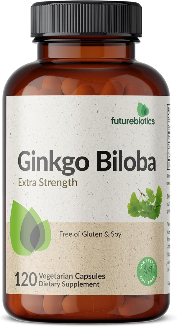 Futurebiotics Ginkgo Biloba 500mg Extra Strength - Non-GMO, 120 Vegetarian Capsules