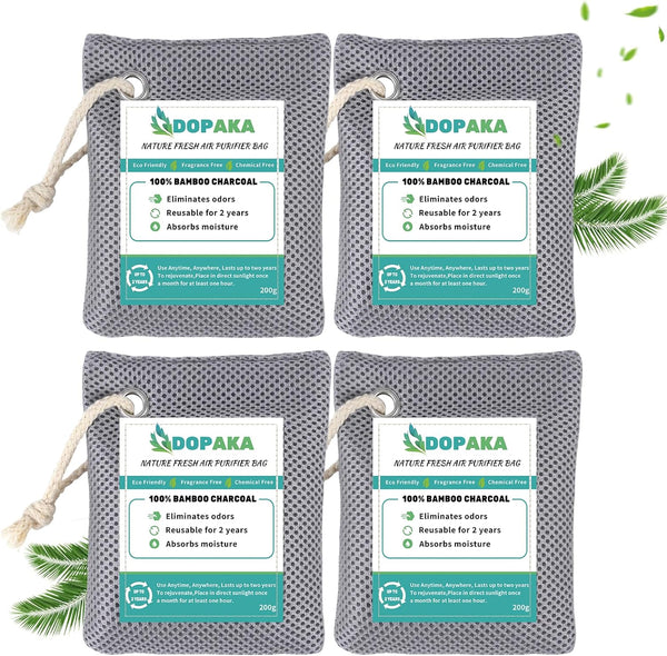 Nature Fresh Air Purifier Bags, Activated Charcoal, Moisture Absorber, Odor Eliminator for Home, Pet, Closet