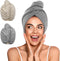 YFONG 2 Pack Microfiber Hair Towel Wrap - Super Absorbent Quick Dry Hair Turban for All Hair Styles, Large Towel