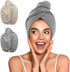 YFONG 2 Pack Microfiber Hair Towel Wrap - Super Absorbent Quick Dry Hair Turban for All Hair Styles, Large Towel