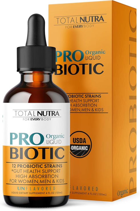 Liquid Probiotic for Women, Men & Kids, USDA Organic Acidophilus Probiotic Liquid & Alfalfa Blend