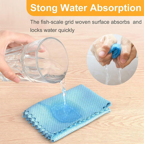 MAKABAKA 10pcs Color)(30X40cm) RPJFCPCS Weiliya Cleaning Fish Scale Cloth Microfiber Nanoscale Cleaning Lint FreeEasy