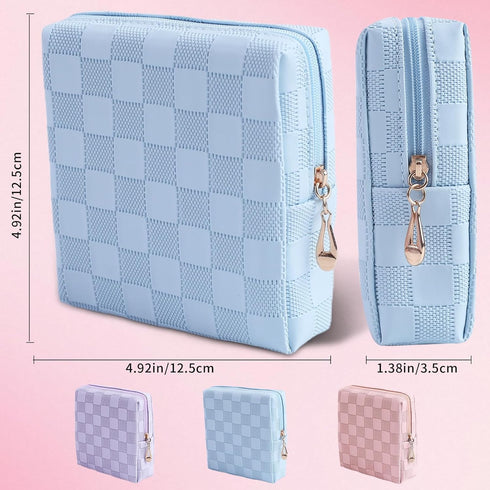 Teircno Period Bag for Women Girls | PU Leather Sanitary Napkin Storage Bag | Cute Pads Bags for Period | Discreet
