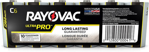 Rayovac Batteries AL-C Alkaline Batteries, Size C (Pack of 6)