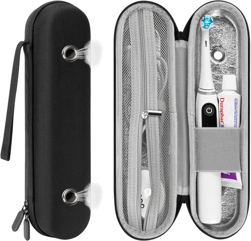 Linkidea Electric Toothbrush and Toothpaste Travel Case with Ventilation and Pocket for Charger,