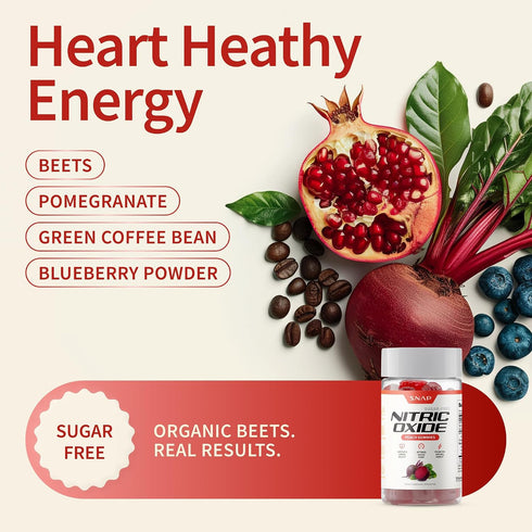 Gummies 60 Gummies (30 1 Snap Supplements Nitric Oxide Beet Root Supplement with Organic Beets - Energy & Circulation