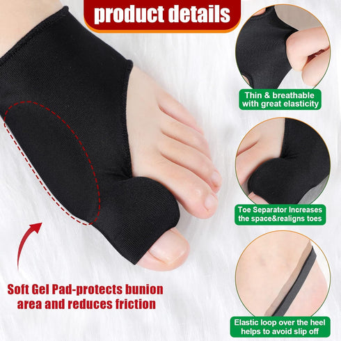 Tondiamo 4 Pairs Bunion Corrector for Women and Men, Orthopedic Splint for Bunion Pain Relief, Big Toe Straightener