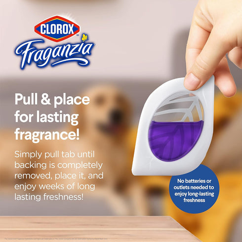 Clorox Fraganzia Small Room Air Freshener, Lavender with Eucalyptus, 2 Units, Peel & Place
