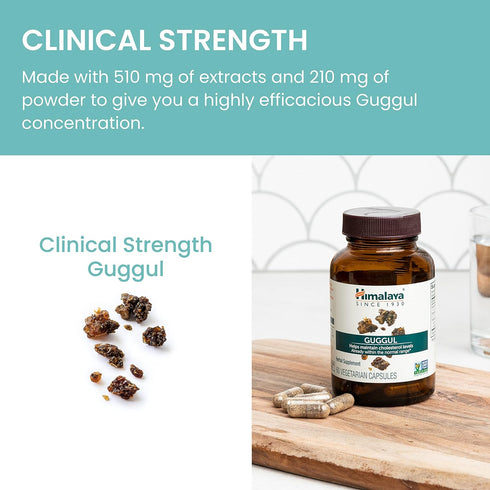 Himalaya Guggul Herbal Supplement, HDL & LDL Support, 720 mg, 60 Capsules, Non-GMO, Vegetarian