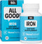 NovaFerrum All Good Iron Capsule Supplements for Adults, 50mg of Iron, 90 Servings, Sugar Free, Vegan, Gluten Free