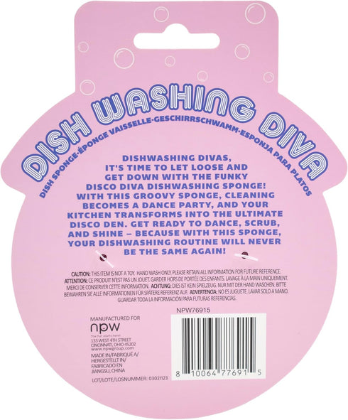 NPW Disco Diva Kitchen Sponge, Disco Ball Sponge, Non-Scratch Multi-Layered Scrub Sponge