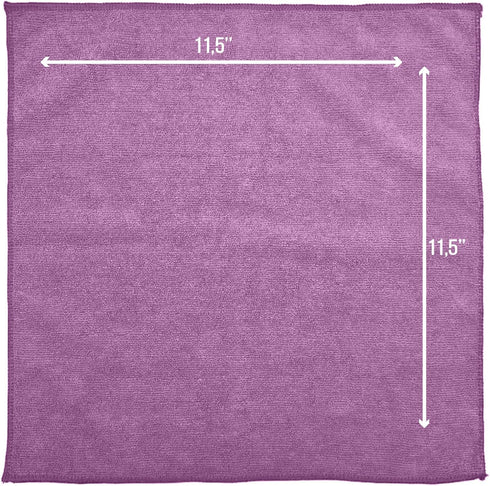 GREEN LIFESTYLE Microfiber Cleaning Cloth 12 Pack, Borderless Towels for Cleaning and Car Washing (11.5" x 11.5")