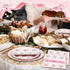 Havawish 96 Set 24 Pcs Pink Bow Snowflake Paper Plates Winter Wonderland Plates and Napkins It's Cold Outside Winter