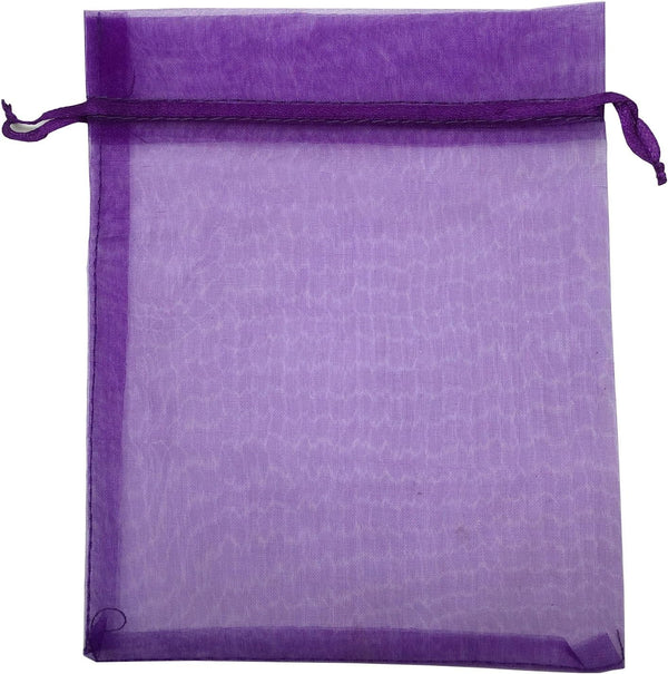 100PCS 6x9 Inches Organza Drawstring Pouches, Jewelry Party Wedding Favor Gift Bags (Purple)