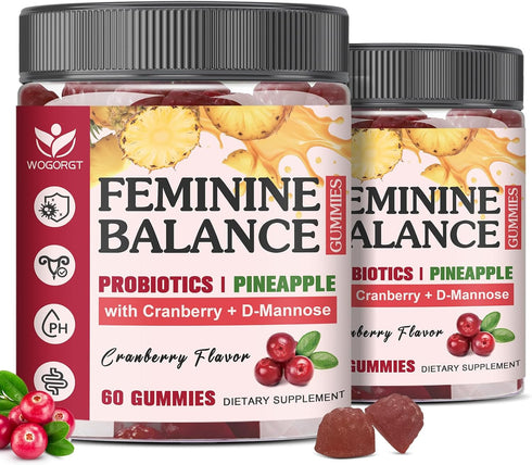 Feminine Balance Gummies for Women - Vaginal Health, pH Balance Support, Pineapple