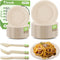 250 PCS Compostable Paper Plates Set, Sugarcane Utensils, Disposable Dinnerware Set, Eco Friendly Plates for Party