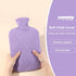 Samply Hot Water Bottle with Cover, 2L for Hot and Cold Compress, Neck and Shoulder Pain Relief, Light Purple