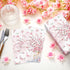 Janlaugh 100 Summer Pcs Cherry Blossoms Paper Bathroom Hand Towels Floral Disposable Guest Napkins Pink Paper Towel