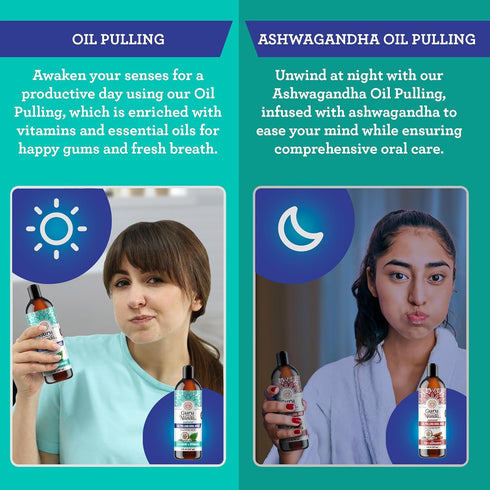 GuruNanda Advanced Oil Pulling & Coconut Oil Pulling Bundle with Toothbrush, Tongue Scraper - for Happy Teeth & Gums