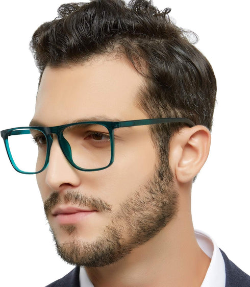 MARE AZZURO Men's Square Reading Glasses 0 1.0 1.25 1.5 1.75 2.0 2.25 2.5 2.75 3.0 3.5 4.0 5.0 6.0 (Blue 175)