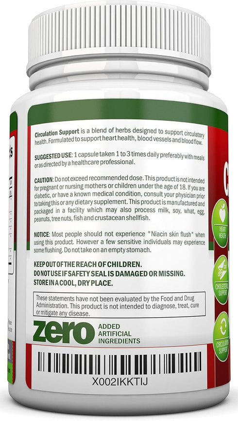 Blood Circulation Support - Herbal Supplement for Healthy Blood Flow, Promotes Leg Comfort with Natural Ingredients