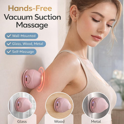 HZC Portable Heated Vibrating Massage Ball Trigger Point Relaxation Device with Suction Base for Neck, Back, Legs