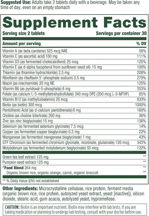 MegaFood Men's 55+ Advanced Multivitamin - Doctor-Formulated, Choline, Vitamin D, B12, 60 Tabs (30 Servings)