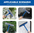 15.9" Window Squeegee for Car: 2 in 1 Window Cleaner with Long Stainless Steel Handle, Sponge for High Window Cleaning