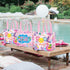 C L cooper life 12pcs Summer Pool Party Gift Treat Bags, Pink Hello Summer Theme Non-Woven Bags for Girls