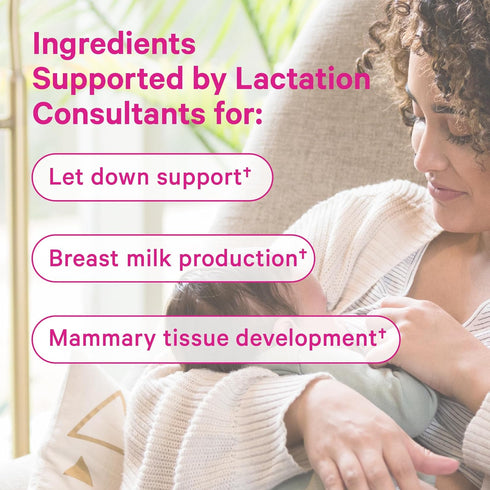 Pink Stork Total Lactation Supplement for Breast Milk Supply, Organic Fenugreek and Alfalfa, 60 Capsules