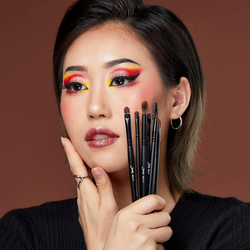 Jessup Eye Brushes Set, Vegan Makeup Brushes with 16pcs Premium Synthetic Brushes for Concealer, Powder, Eyeshadow