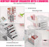 Rotating Makeup Organizer with 6 Drawers, DIY Adjustable Storage for Cosmetics and Jewelry, Clear