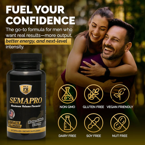 Semapro 60 (1 Extreme Semen Volumizer and Male Energy Formula - All Natural Endurance, Stamina & Semen Health - caps