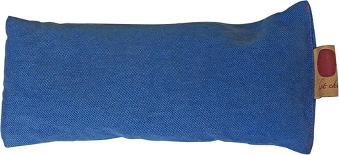 Eye Pillow Blue Denim Cherry Pit-Stone Pack - Microwavable Hot/Cold Compress for Headache Pain Relief