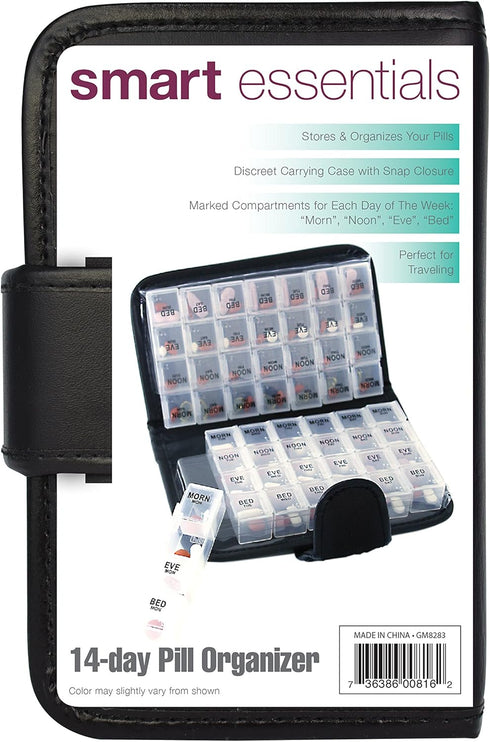 Style Asia 14 2 4 GM8283 Smart Essentials Day Pill & Vitamin Organizer Weeks AM/PM Doses a Day Travel Case Handy