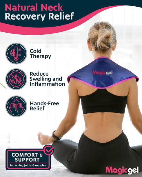 Magic Gel Neck Ice Pack - Reusable Cold Wrap for Neck, Shoulders, Back - Soft Flexible Freezer Pack for Icing