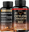 Ceylon Cinnamon Capsules - 8000 mg Extra Strength - Pure Natural Extract 20:1 Supplement for Men & Women - Energy,