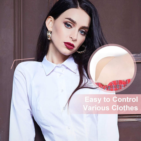WILLBOND 4 Pairs Women Shoulder Pads, Push Up Soft Adhesive Silicone Anti Slip Enhancer for Clothing (Flesh Color)