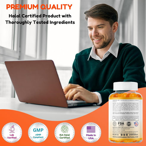 Vegan Omega 3 Gummies for Adults, 60 Gummies, Plant Based with Chia Oil, DHA, Vitamin C